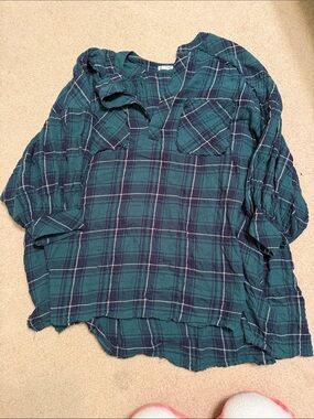 Free people Plaid Tunic Top